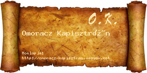 Omoracz Kapisztrán névjegykártya